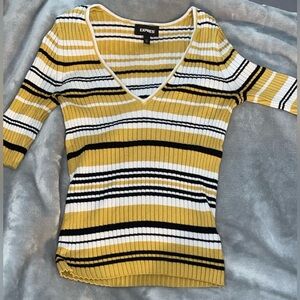 Medium, express black yellow mid sleeve worn a couple times